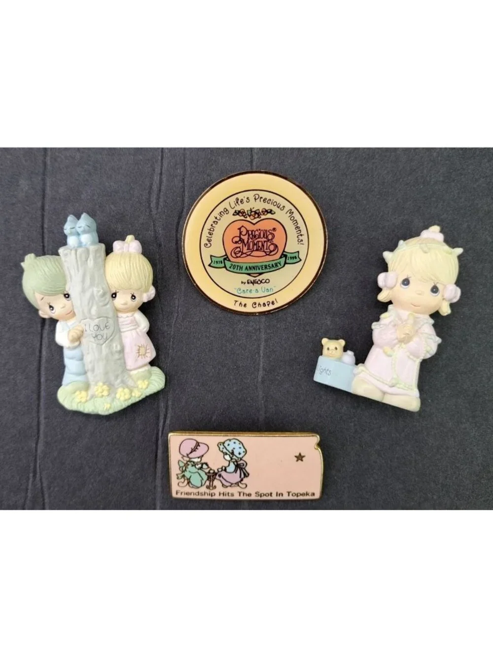 Precious Moments Collectible Pin Lot of 4 Figurine Anniversary Designs Kansas